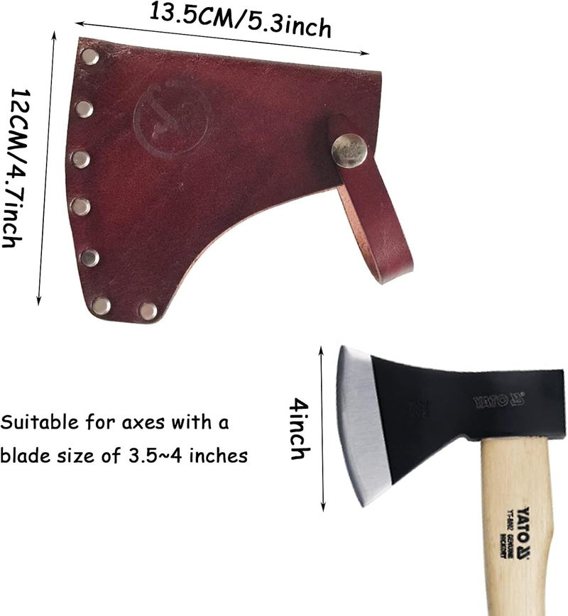 WEKBOSS Kyien 2Pcs Leather Hatchet Axe Sheath Protector Tool - Head Cover with Leather - Image 2